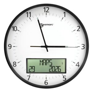 Horloge Analogique avec Écran Numérique Viso 60 BLANC