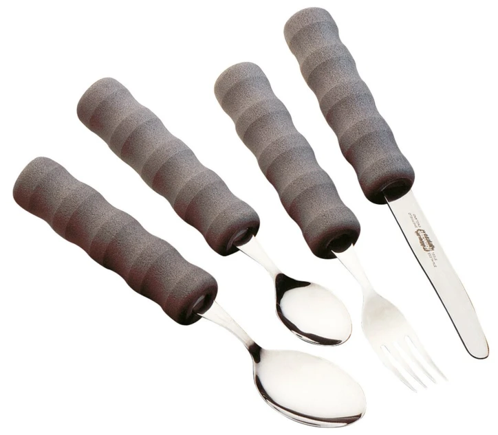 Kit de 4 Couverts avec Manche en Mousse Gris