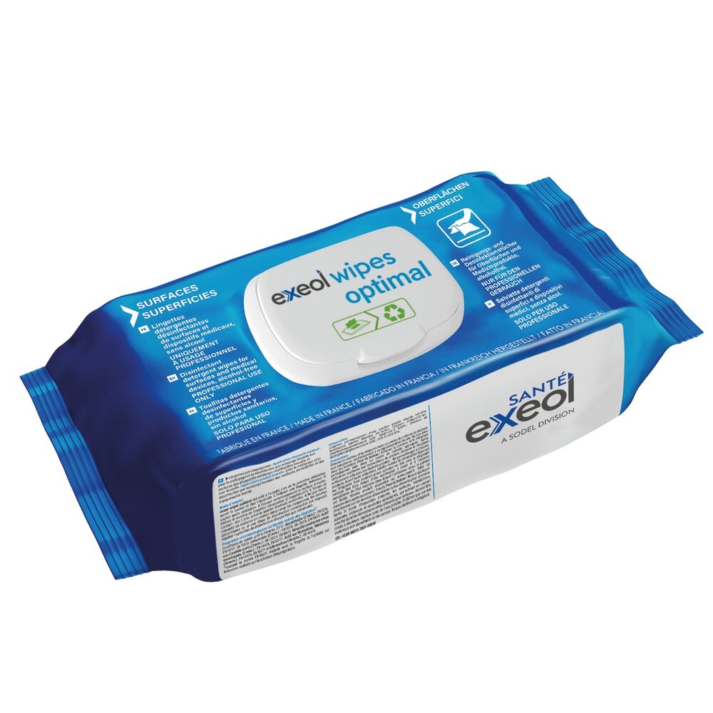 Lingettes Détergentes Désinfectantes EXEOL Wipes Optimal – Image 2
