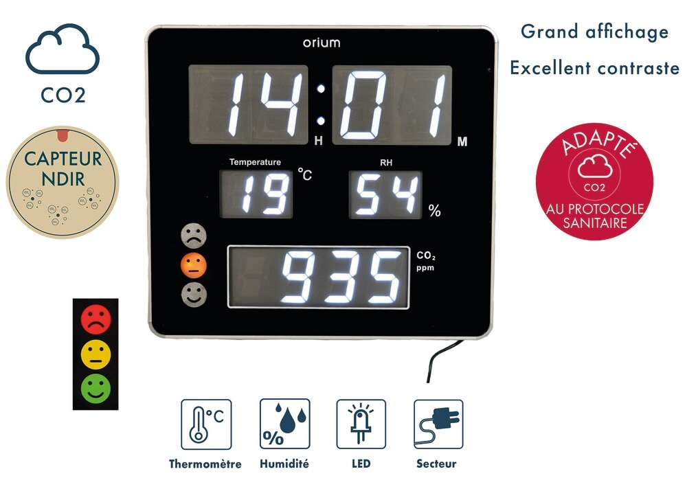 Mesureur de Co2 Horloge Quaelis 18