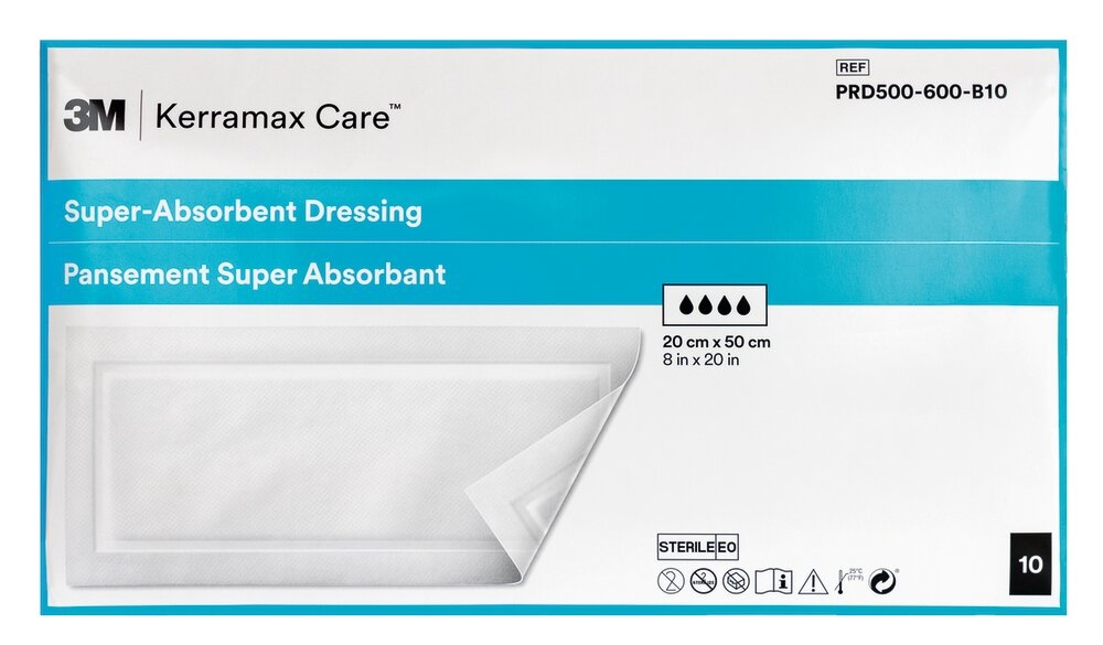 Pansement Hydrocellulaire Super Absorbant Kerramax Care™ L. 22 x l. 10 cm