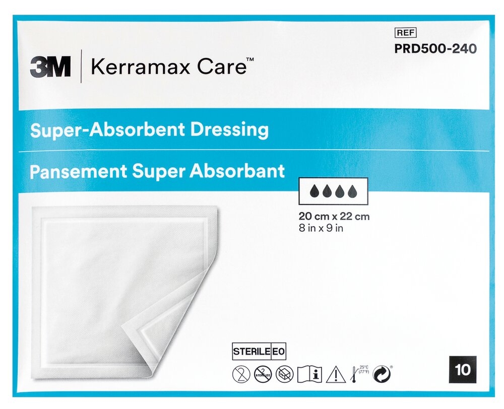 Pansement Hydrocellulaire Super Absorbant Kerramax Care™ L. 22 x l. 20 cm