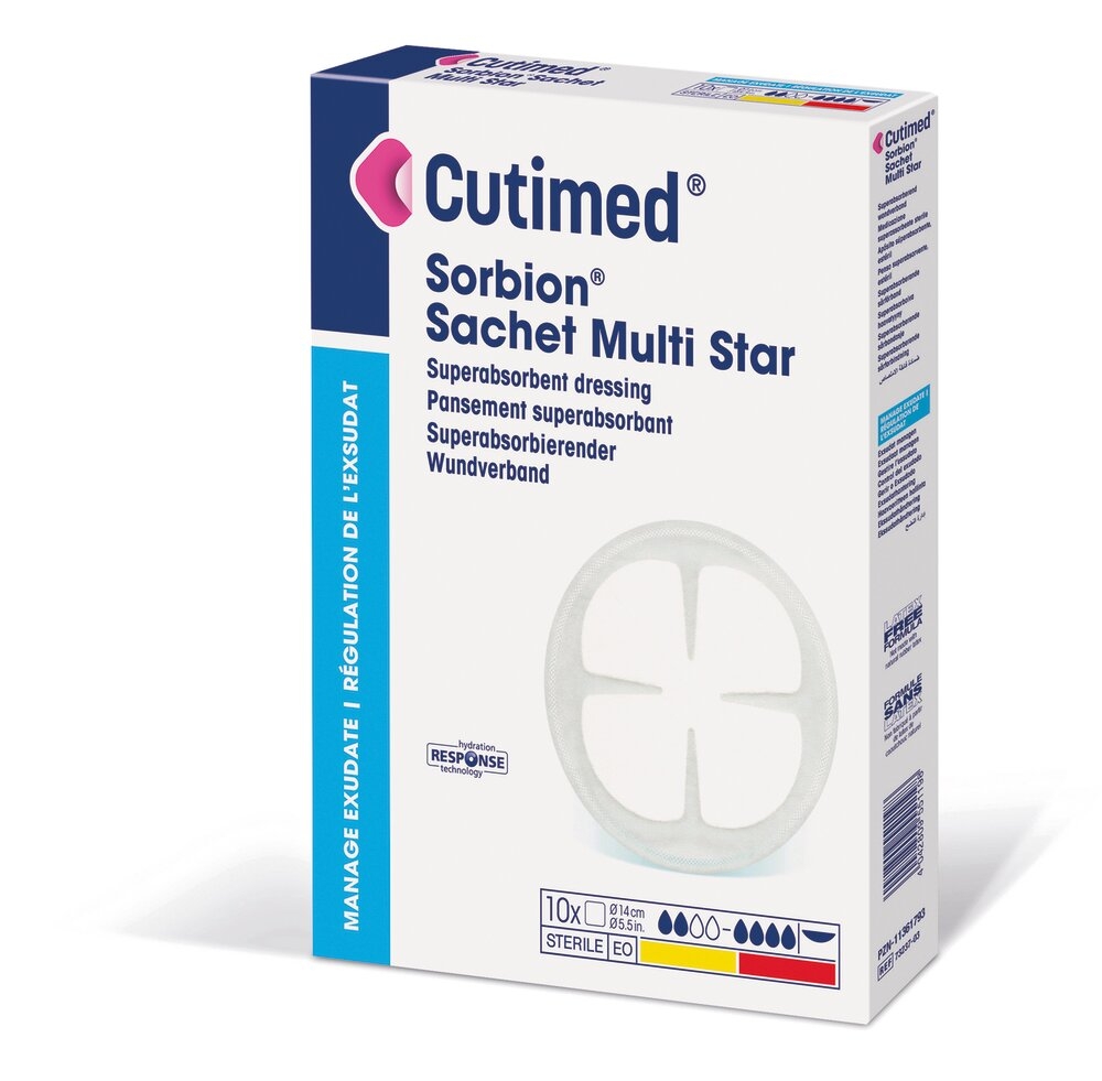 Pansement Stérile Cutimed® Sorbion® Multi Star Ø 8 cm