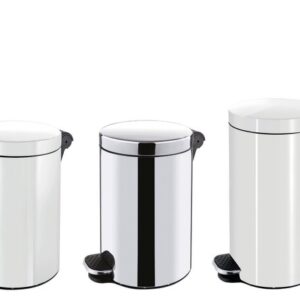 Poubelle en Inox ou Métal ÉPOXY BLANC Ø 25 x H. 40 cm 12 L