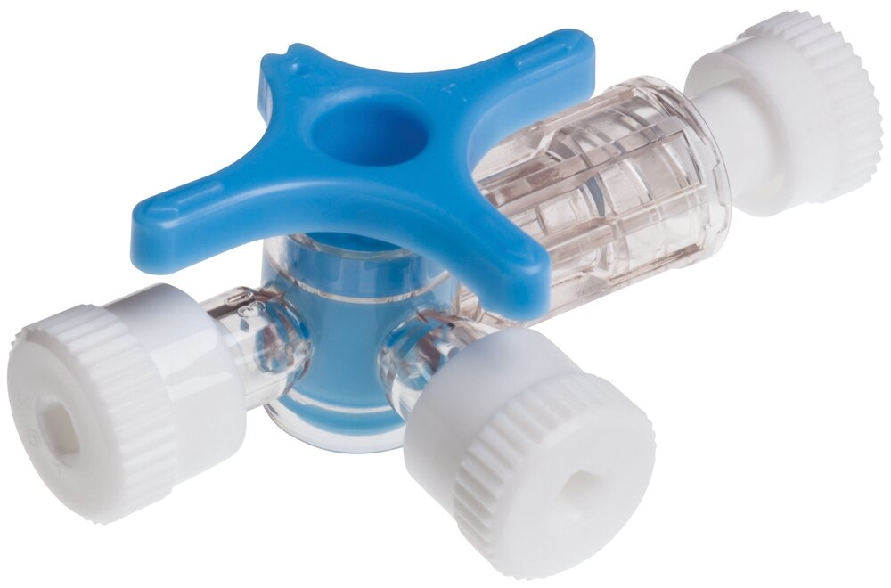 Robinet 3 Voies BD Connecta™ BLEU Rotation 360° 1 boîte de 100