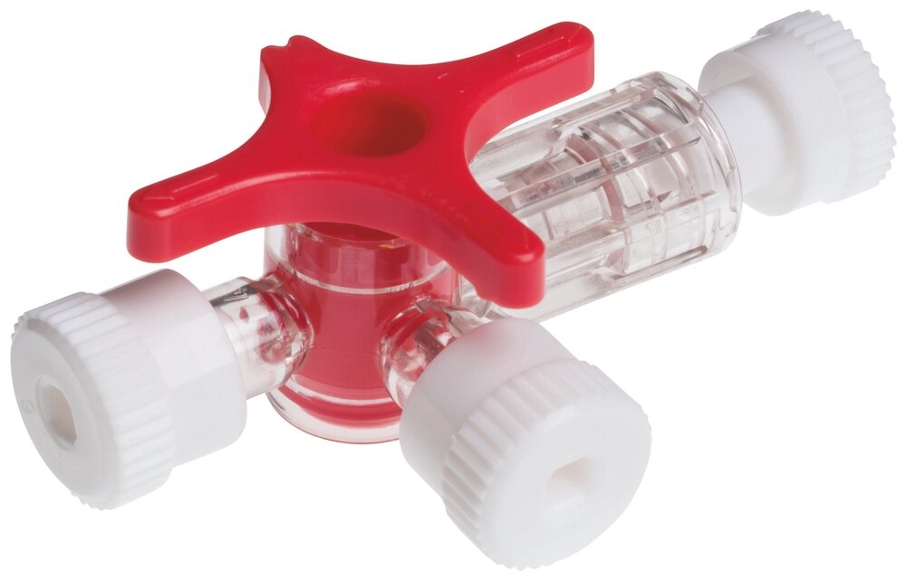 Robinet 3 Voies BD Connecta™ ROUGE Rotation 360° 1 boîte de 100