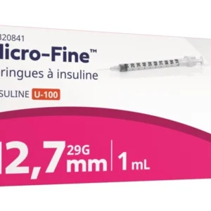Seringue à Insuline Micro-Fine™ + BLEU CLAIR Aiguille : 12