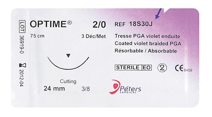 Suture Résorbable Optime® L aiguille 18 mm - T - DEC 1 - COM 50