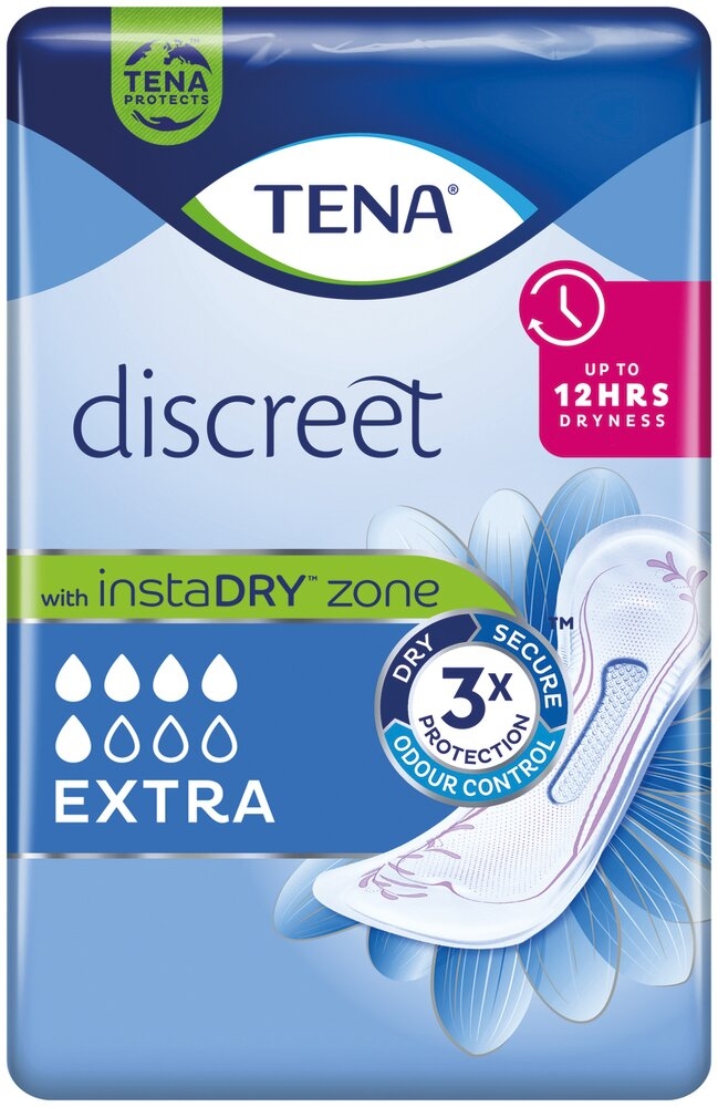 TENA Discreet Discreet Extra Instadry® - 5 gouttes 12 sachets de 20