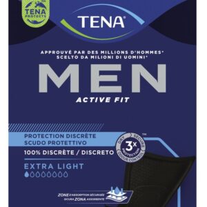 TENA Men Active Fit NOIR Extra Light - 1 goutte 8 sachets de 14